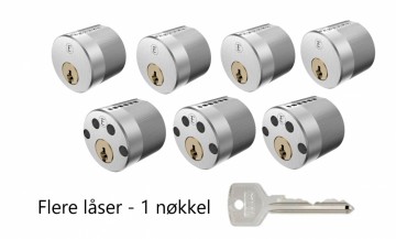 Lik nøkkel på flere runde dørlåser? Utvendige og innvendige dørlåser ferdig ombygget til å bruke samme nøkkel. 